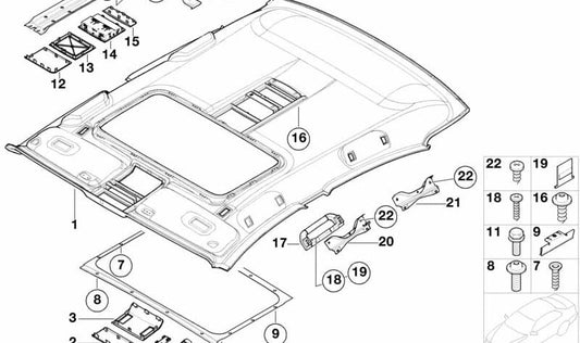 Tapa interruptor para BMW Serie 7 E65, E66 (OEM 51447112628). Original BMW