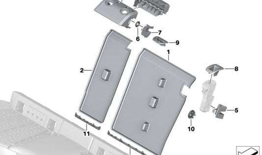 Rückwandabdeckung für BMW X5 F95, G05, X6 F96, G06, XM G09 (OEM 52207498875). Original BMW