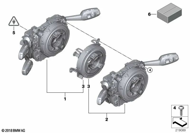 Centro de Control Columna de Dirección para BMW Serie 3 E90, E90N, E92, E92N, E93, E93N, Z4 E89 (OEM 61319123049). Original BMW