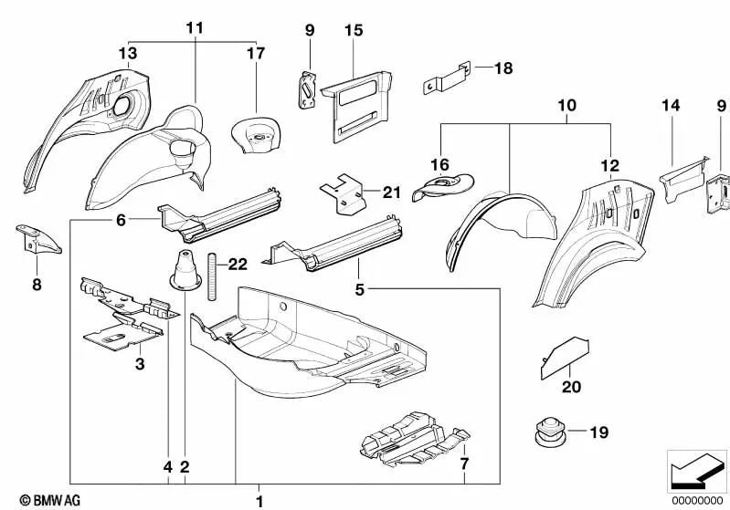 Soporte para batería para BMW Serie 3 E36 (OEM 41128132834). Original BMW