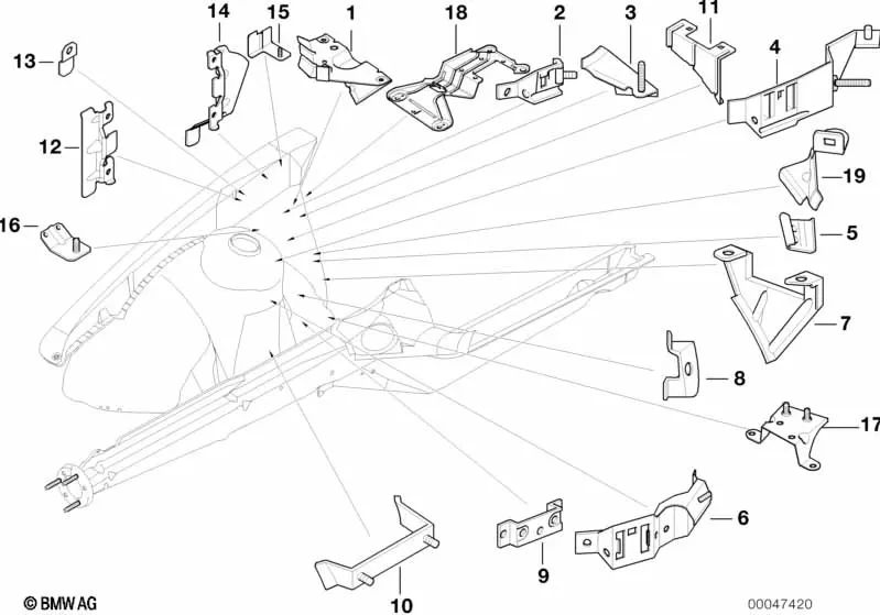 Soporte portafusibles para BMW F07, F10, F11, F06, F12, F13, F01N, F02N (OEM 41218407752). Original BMW