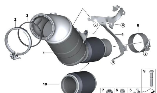 OEM Exhaust Support 18305B331F9 for BMW F20, F21, F22, F23, F30, F31, F34, F35, F32, F33, F36, G23, G32, G11, G12. Original BMW.