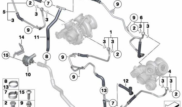 Bomba adicional de refrigerante OEM 11517629914 para BMW F01, F02. Original BMW.