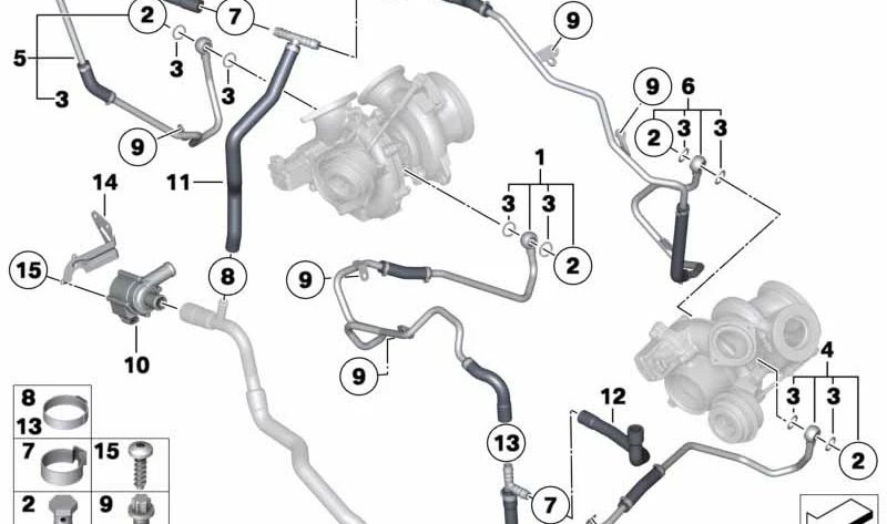 Bomba adicional de refrigerante OEM 11515A36578 para BMW F01, F02. Original BMW.