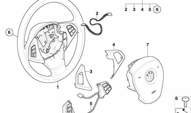 Left Steering Wheel Cover for BMW E83N (OEM 32303455489). Original BMW