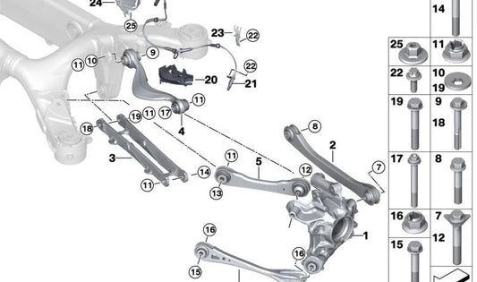 OEM LEFT SUPPORT 34526869995 for BMW F90, G30, G38, G14, G15, G16. Original BMW.