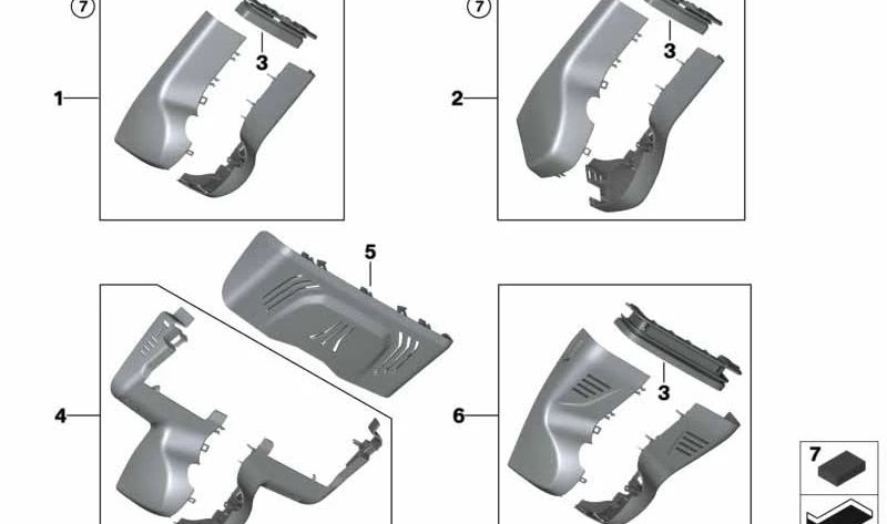 Pasamuros de goma para BMW Serie 2 G42, G87, Serie 3 G20, G21, G80, X3 F97, G01, X4 F98N, G02, Z4 G29 (OEM 51169364754). Original BMW