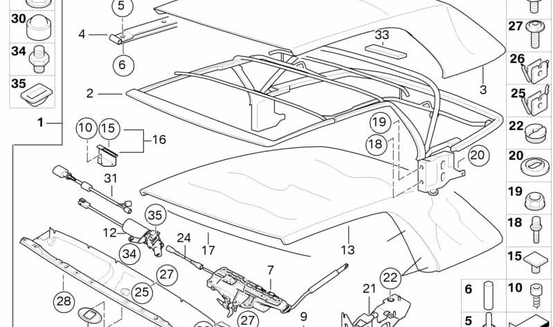 Tuerca combinada para BMW Serie 3 E46 (OEM 54317043556). Original BMW