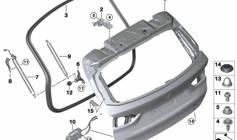 Palanca de acoplamiento derecha para BMW F48, F49 (OEM 51247350836). Original BMW.