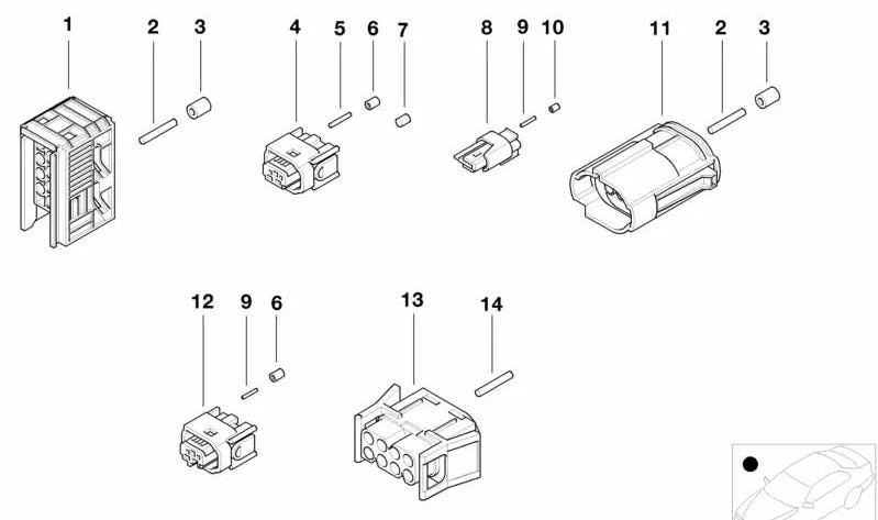 Sellado de cable individual OEM 61131383791 para BMW E81, E82, E87, E88, F20, F21, E36, E46, E90, E91, E92, E93, F30, F31, F34, F32, E39, E60, E61, E63, E64, E38, E65, E66, E84, E83, F25, E53, E70, E71, E72, Z3, E85, E86, E89. Original BMW.