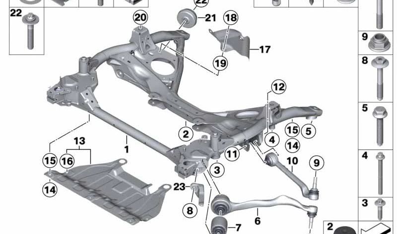 Pantalla térmica para BMW Serie 3 F30, F31, F34 (OEM 31306858966). Original BMW