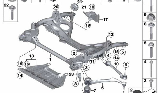 Supporto dell'assale anteriore per BMW F32, F36 (OEM 31106872120). BMW originale