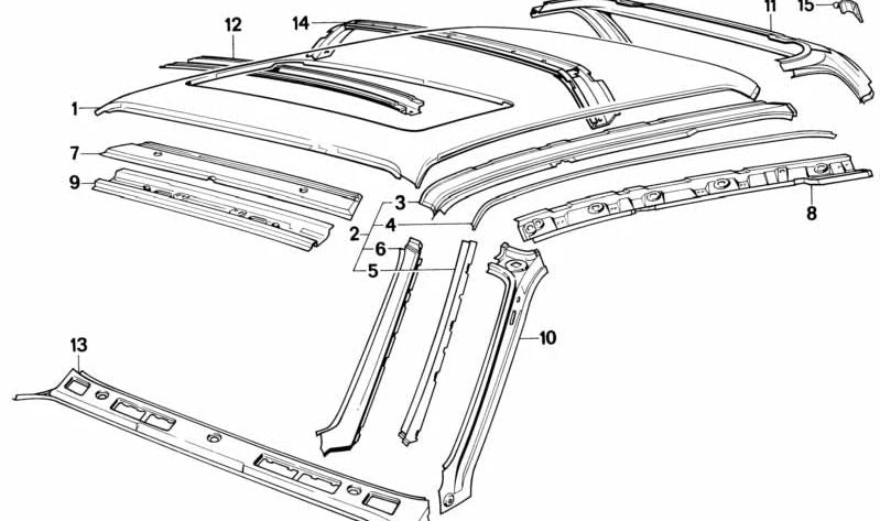 Cubierta superior del cortafuegos OEM 41321913777 para BMW E30. Original BMW.