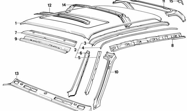 Carenado interior derecho para BMW Serie 3 E30 (OEM 41321913782). Original BMW