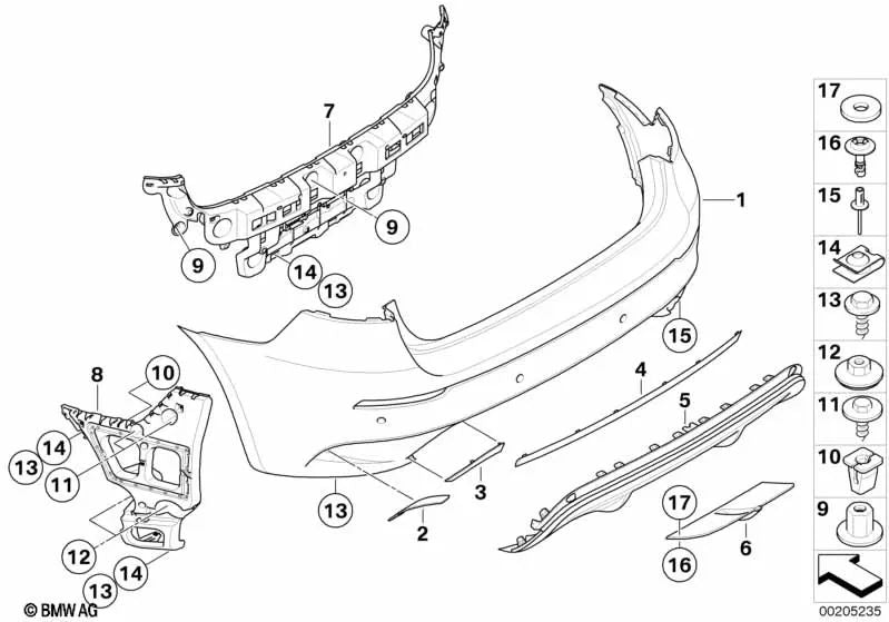 Tow Hook Cover Kit for BMW E71 (OEM 51127266466). Original BMW