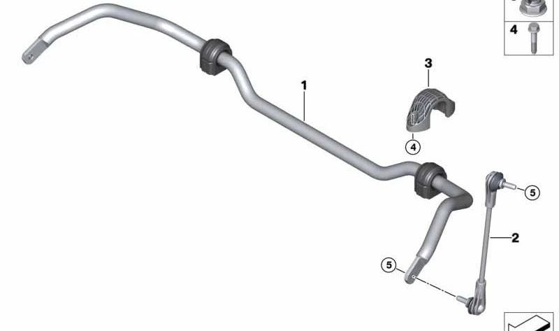 Soporte de estabilizador OEM 33506861149 para BMW F40, F44, F45, F46, F48, F39 y para MINI F55, F56, F57, F54, F60. Original BMW y MINI.