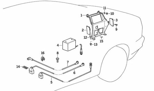 Cable de conexión para cambiador de CD para BMW E31 (OEM 65128354110). Original BMW