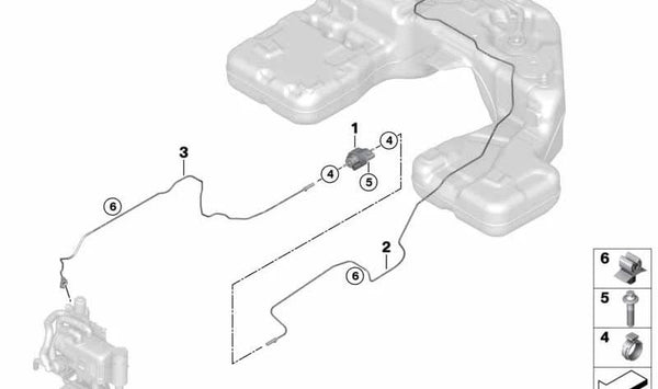 Tubo de aspiración de combustible OEM 64126819581 para BMW G07 (X7). Original BMW