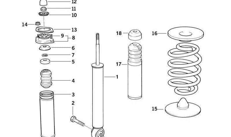 Damper traseiro para BMW 3 E36 Series (OEM 3352227488). BMW original