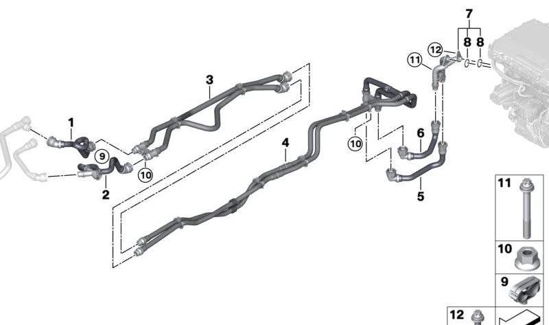 Combined Charging Unit Tube for BMW G70 (OEM 17127926159). Original BMW