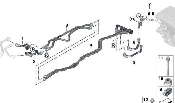 Tubo Unidad de Carga Combinada para BMW G70 (OEM 17127926159). Original BMW