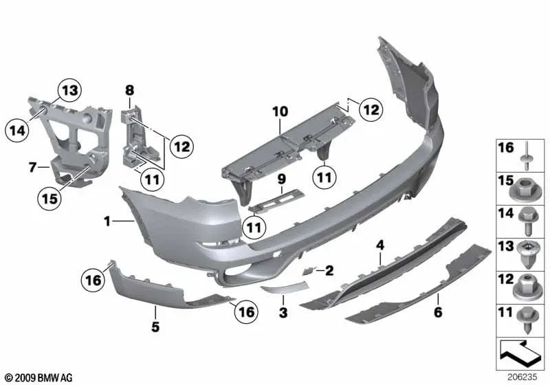 Soporte parachoques trasero izquierdo para BMW E70N (OEM 51127227757). Original BMW