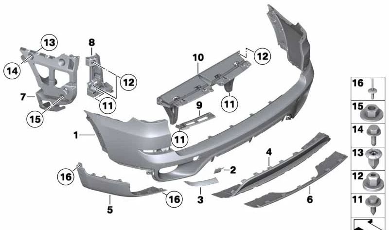 Revestimiento Parachoques trasero imprimado para BMW X5 E70N (OEM 51127227787). Original BMW