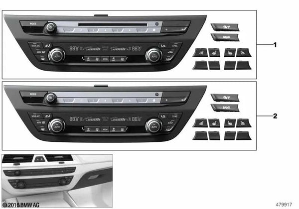 Rep.-Satz Radio y Unidad de Control del Clima para BMW Serie 5 F90N, G30, G30N, G31, G31N Serie 6 G32, G32N (OEM 61315A480C4). Original BMW.