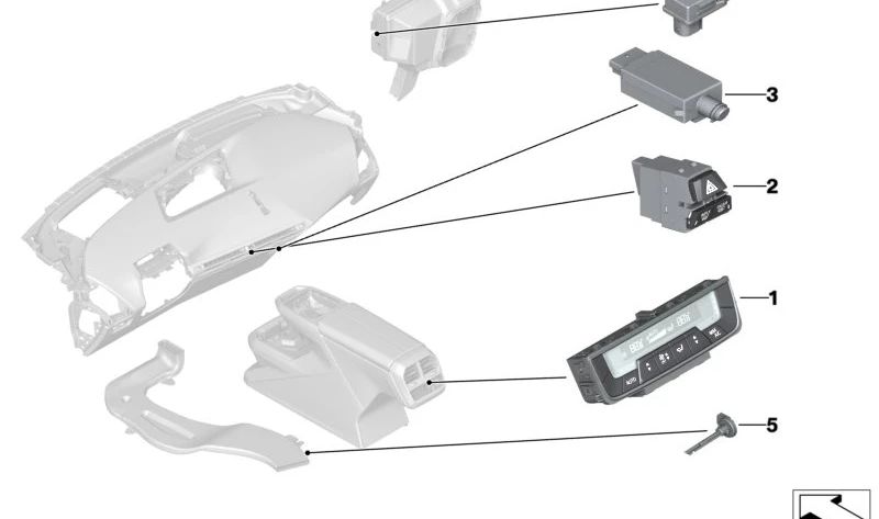 Unidad de control de clima trasero para BMW I20 (OEM 61315A2F3D5). Original BMW