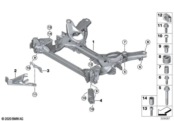 Vorderachsträger para BMW Serie 4 G22, G23 (OEM 31106888478). Original BMW.