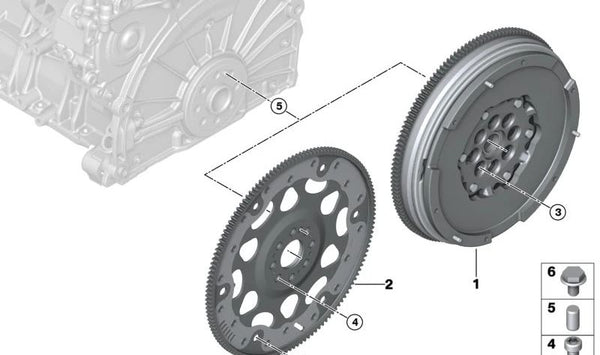 Volante de inercia automático OEM 21209454556 para BMW F30, F31, G20, G21, G30, G31, G38, G01. Original BMW.