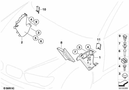 Right front side trim for BMW 7 Series E65, E66 (OEM 51437013804). Genuine BMW