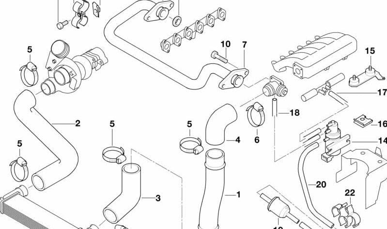 Tubo de Presión para BMW Serie 3 E36 (OEM 11612246662). Original BMW