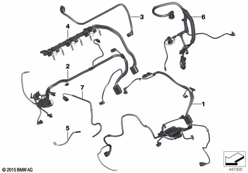 Engine Wiring Harness Transmission Module for BMW F15 (OEM 12538632691). Original BMW