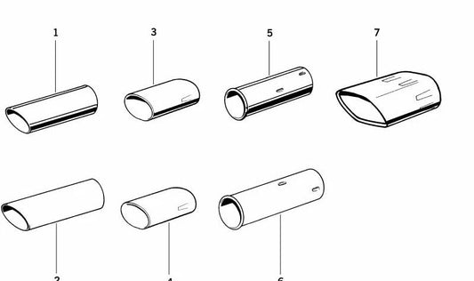 Chrome Exhaust Pipe Trim for BMW 5 Series E39 (OEM 82129408598). Original BMW