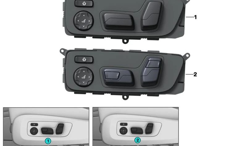 Interruptor de ajuste del asiento izquierdo para BMW X5 F95, G05, X6 F96, G06, X7 G07, XM G09 (OEM 61315A71209). Original BMW.