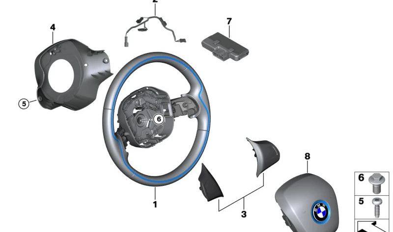 Anschlusskabel für das OEM -Lenkradsystem 32306866326 für BMW i3 (I01). Original BMW.