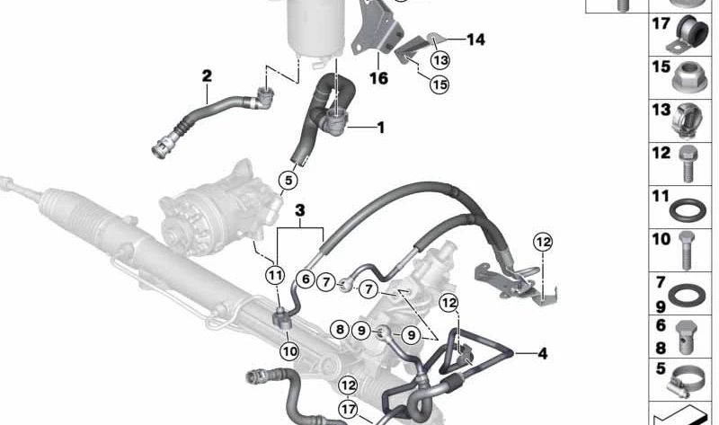 Tubería de aspiración para BMW X5 E70N, F15, X6 E71, F16 (OEM 32416850683). Original BMW.