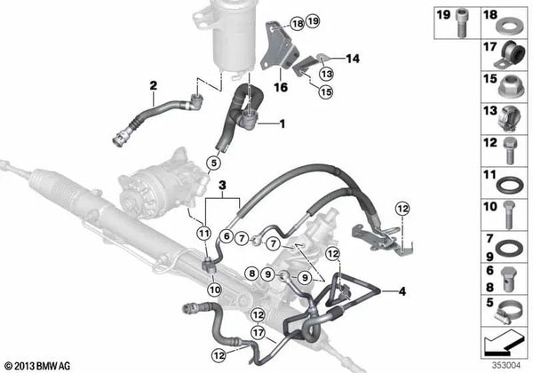 Tubo de retorno del radiador para BMW E70N, F15 Serie X5; E71, F16 Serie X6 (OEM 32416792491). Original BMW