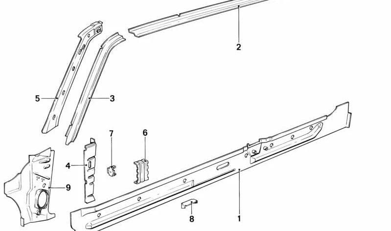 Tope de puerta OEM 41211925995 para BMW E12, E28. Original BMW.