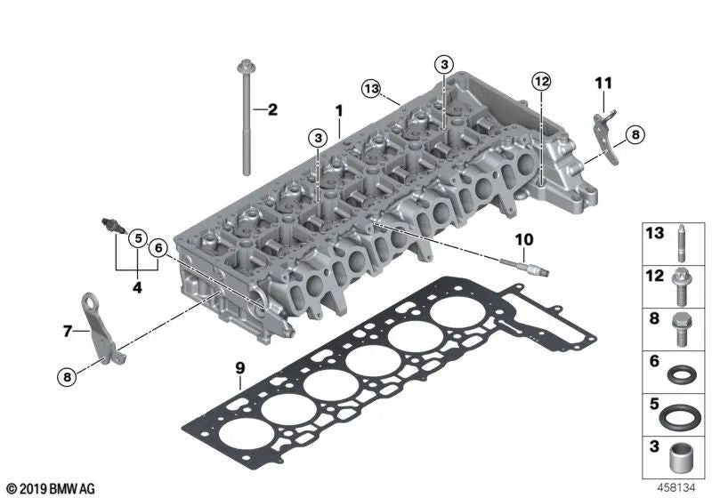 Junta de culata para BMW Serie 3 G20, G21, Serie 5 G30, G31, Serie 6 G32, Serie 7 G11, G12, Serie 8 G14, G15, G16, X3 G01, X4 G02, X5 G05, X6 G06, X7 G07 (OEM 11128589105). Original BMW