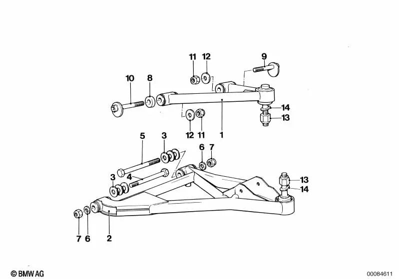 Brazo de suspensión izquierdo para BMW E46, F30, F80 (OEM 31122160797). Original BMW