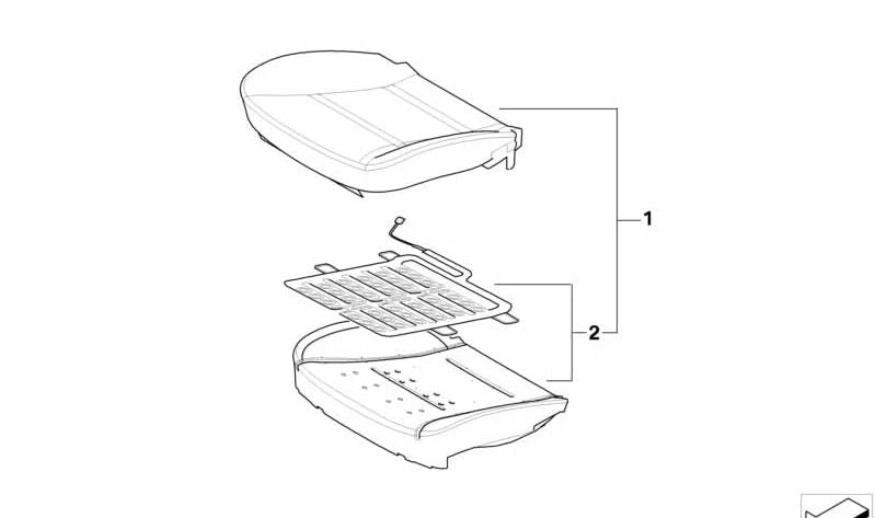 Parte del cojín del asiento derecho para BMW E83N (OEM 52103450000). Original BMW