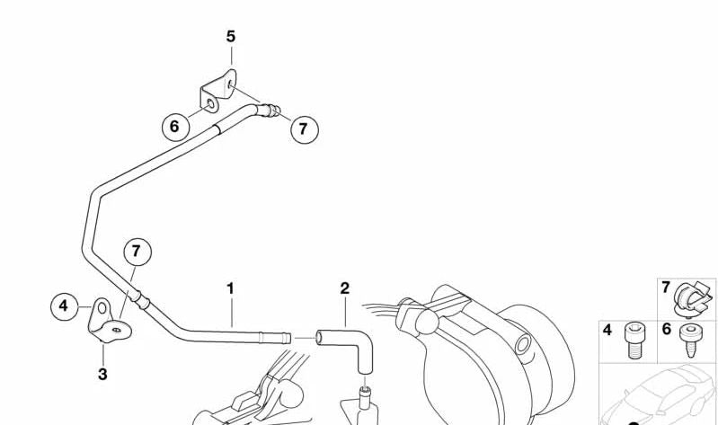 Manguera de admisión OEM 13311308897 para BMW E30, E36, E34, E32, E38, E53. Original BMW