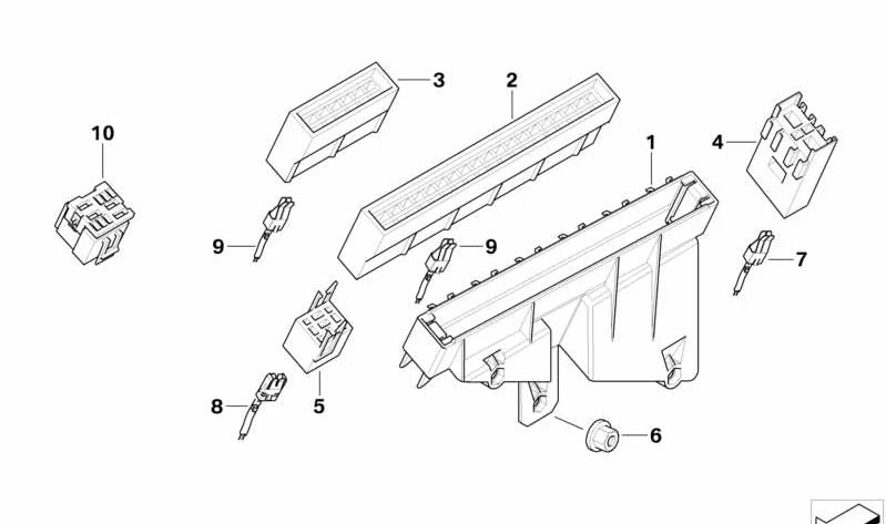 Carcasa de Fusibles para BMW E39 (OEM 61138367144). Original BMW