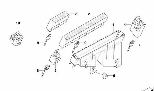 Carcasa de Fusibles para BMW E39 (OEM 61138367144). Original BMW