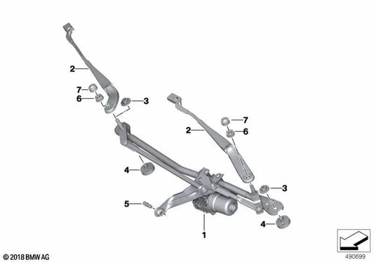 Complete wiper system for BMW Z4 G29 (OEM 61615A32F47). Original BMW