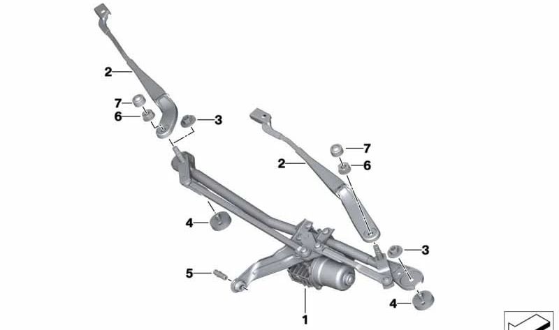 Escobilla limpiaparabrisas lado acompañante OEM 61619465122 para BMW G29. Original BMW.