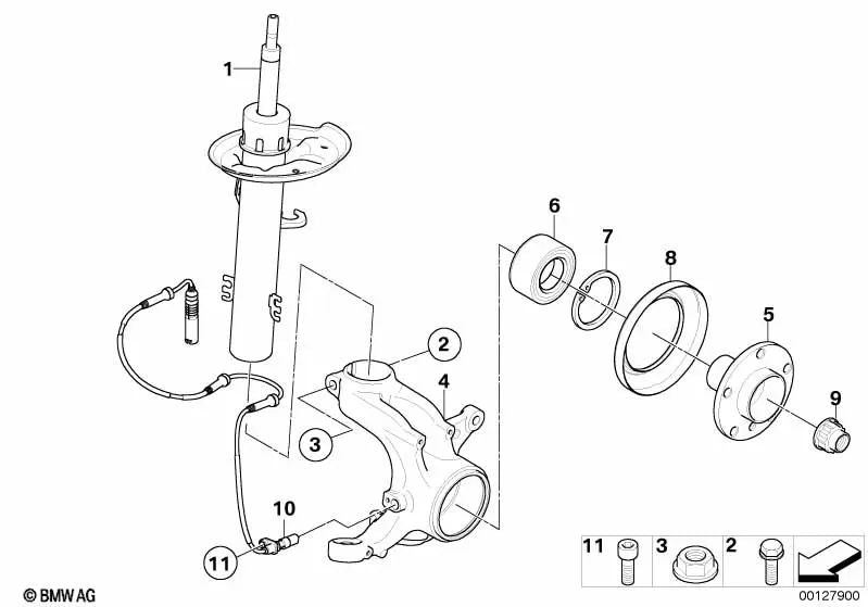 Mitnehmerflanschnabe para BMW E83, E83N (OEM 31203413226). Original BMW