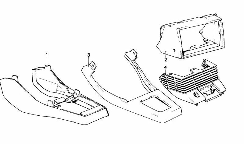 Embellecedor consola central OEM 51161885346 para BMW E28. Original BMW.